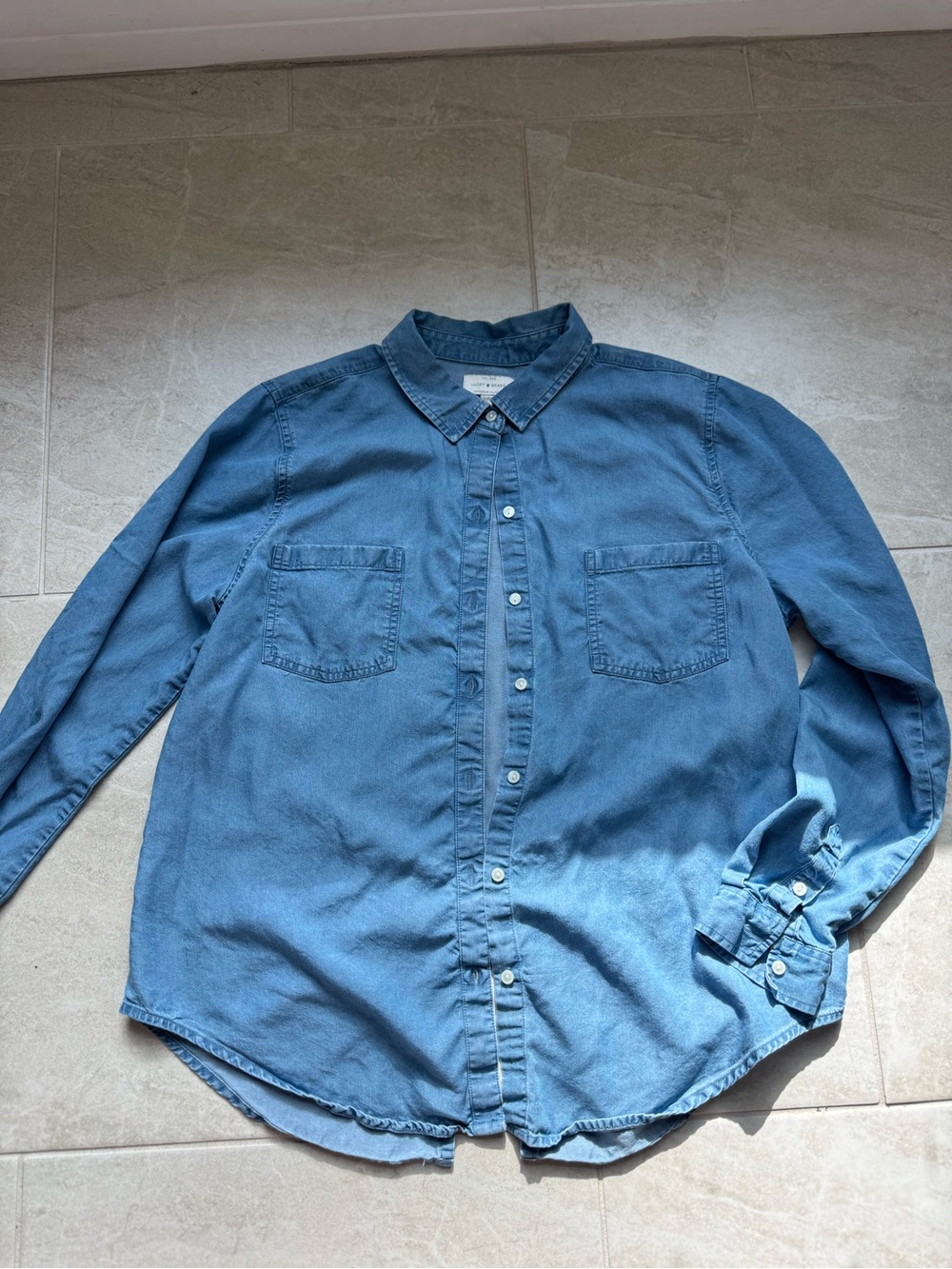Lucky Brand Women's Blue Denim Button-Down Shirt